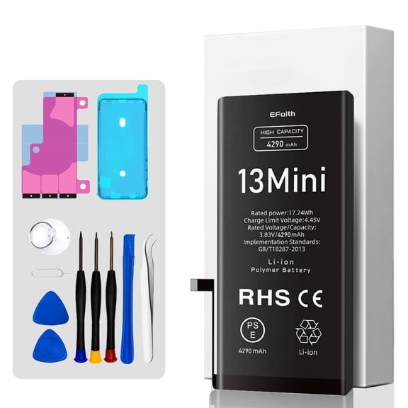 For iPhone 13 Mini Battery Replacement, 4290mAh High Capacity Battery Replacement Kit,for iPhone A2481, A2626, A2628, A2629, A2630 with Full Set of Repair Tools