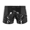 thumbnail image 5 of Men Shiny Leather Boxer, Sexy Open Crotch, Glossy PVC Leather, Wetlook Latex Short Pants, 5 of 9