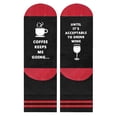 thumbnail image 4 of EnJoCho Clearance Christmas Unisex Coffee Keeps Ne Going Print Color Block Letter Socks Thermal Cozy Warm Slipper Socks Soft Warm Thick Socks Adult Xmas Themed Charming Socks Heated Socks, 4 of 4