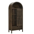 thumbnail image 2 of Modway Vaughn 71" Arched Storage Display Cabinet in Walnut, 2 of 10