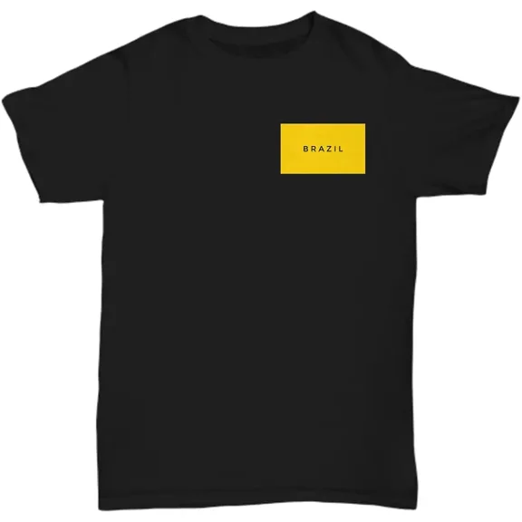 Brazil Minimalist Graphic T-Shirt Unisex Casual Cotton Short Sleeve Tee Black Retro Style Top