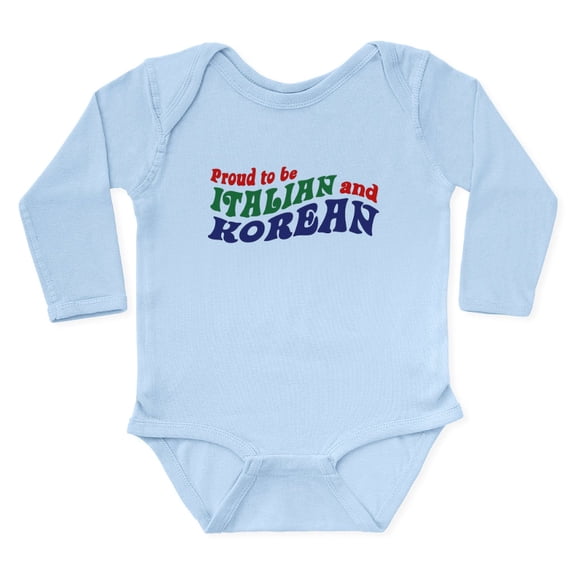 CafePress - Proud To Be Italian And Korean Body Suit - Long Sleeve Cotton Baby Bodysuit