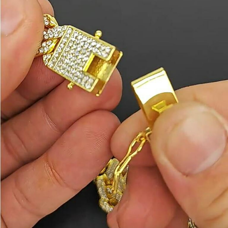 Cuban Chain Necklaces Gold Cuban Link Chains Mens Iced Out Bling Diamond Hip Hop Jewelry For Women Charms for Necklaces Womens Long Necklace Pendent Necklaces Jewelry for Women Laye Necklaces Diamond