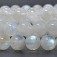 thumbnail image 3 of Natural White Moonstone Gemstone 8mm Round Beads Stretch Bracelet 7 Inch Unisex, 3 of 3