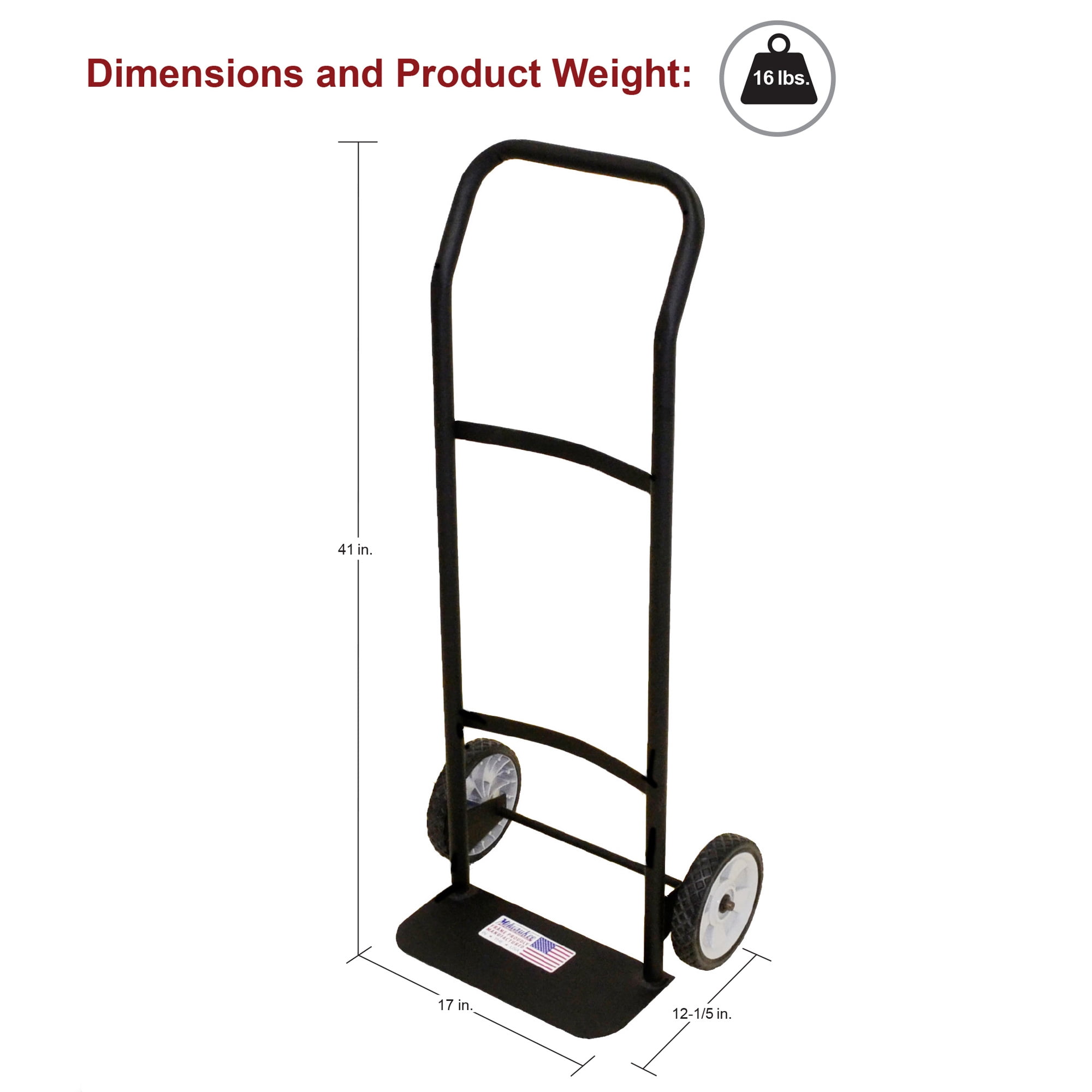Milwaukee DCHD250, Black 300 lbs Steel 17 in x 12 in x 41 in Flowback Hand Truck