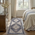 thumbnail image 2 of SIXHOME 3-Piece Kitchen Rugs and Runner Set Washable Vintage Kitchen Mat Non-Slip Low-Profile Rugs for Kitchen Sink Laundry Bedside 20"x32"+20"x48"+20"x59" Dark Blue, 2 of 8