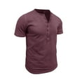thumbnail image 2 of pstuiky Camisas de manga corta para hombre, Pijama deportivo para hombre, para estar en casa, color liso, manga corta, cuello vuelto, blusa camisetas de hombre xxl, 2 of 6