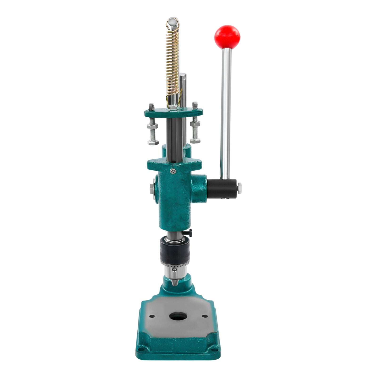 Peakora Leather Hole Puncher 352 Lbs Manual Press Puncher Heavy Duty Hand Punching Machine for DIY Leather Craft Punching Holes with 0.06-0.5in Clamping Chuck Green and Silver