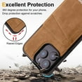 thumbnail image 5 of Compatible with iPhone 16e Phone Case,Back Magnetic Flip Kickstand,With Card Slots,RFID Blocking PU Leather Shockproof Anti-fall Durable Ultra Slim Wallet Phone Case Cover,Brown, 5 of 8