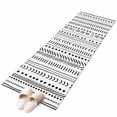 thumbnail image 2 of Runner Rug 2 x 6 Ft, White Boho Washable Non-Slip Floor Mat for Kitchen Hallway/Entryway, Country Abstract Black Geometric Striped Long Kitchen Runner Area Rugs for Living Room, Low-Profile, 2 of 7