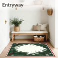 thumbnail image 3 of ODIKA 5'x7' Machine Washable Non-Slip Area Rug, Pine Forest with Holiday Lettering and Evergreen Motif High Traffic Rug, Green, 101771, 3 of 7
