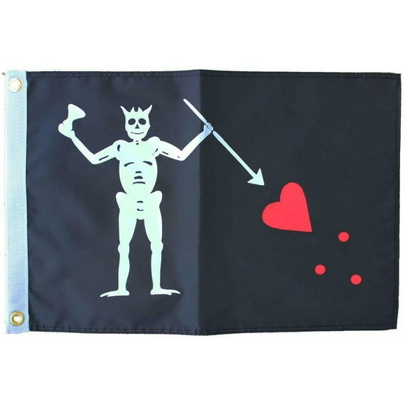 Flappin' Flags Enseigne (Barbe Noire) 12 Po x 18 Po dans le Drapeau Pirate