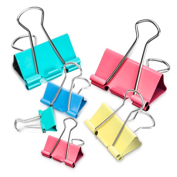 Binder clips Mearun Solar de 100 piezas, surtidos, de colores