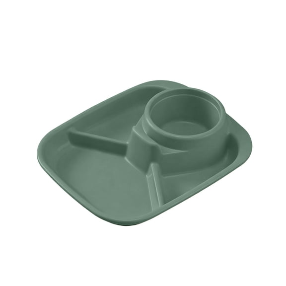 Divided Dinner Plate,Leakproof Soup Bowl Muti-Compartment Sectioned Serving Tray for Home Dining Meal Prep,Green