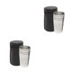 thumbnail image 4 of Advancent Juego de 4 tazas de acero inoxidable para exteriores con tapa, bolsa para vasos S S 2piezas, 4 of 6