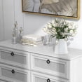 thumbnail image 4 of HUJAUU Dresser for Bedroom, Rattan 6 Drawer Dresser, Wide Chest of Drawers for Living Room, Closet, Hallway, Nursery, White, 4 of 8