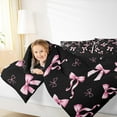 thumbnail image 4 of Homewish Pink Bowknot Bowtie Bedding Comforter Set for Girls, Princess Bow Knot Twin Comforter Sets, Black Pink Bedding Set, Lightweight Room Decor, 4 of 8