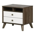 thumbnail image 2 of South Shore Yodi 2-Drawer Nightstand with Open Storage for Child, in Natural Walnut and White, 2 of 14