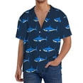 thumbnail image 1 of Fotbe Cute Shark Camisa Estampada de Manga Corta para Hombre, Casual de Verano, Estilo Playero, Sin Arrugas-3X-Large, 1 of 5