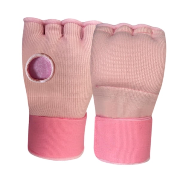 Vendas para manos de boxeo, guantes interiores acolchados, protección para manos, cómodas vendas para boxeo, correas de muñeca rápidas para ejercicio Rosa