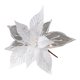 thumbnail image 1 of Flores artificiales navideñas de 28 cm con lentejuelas brillantes, flores de pascua de tela, flores artificiales para decorar el árbol de Navidad, bodas, cumpleaños y coronas decorativas, 1 of 7