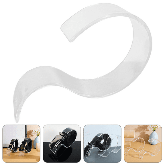 Transparent Belt Stands, 10 Pieces Acrylic Belt Display Stands Acrylic Belt Holder Clear Belt Organizer Belt Display Case Space Saver Case for Men and Women Belt, Store Display or Home Use