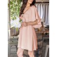 thumbnail image 5 of Womens 2023 Spring Summer Deep V Neck Elegant Bow tie Mini Dress S-XL, 5 of 5