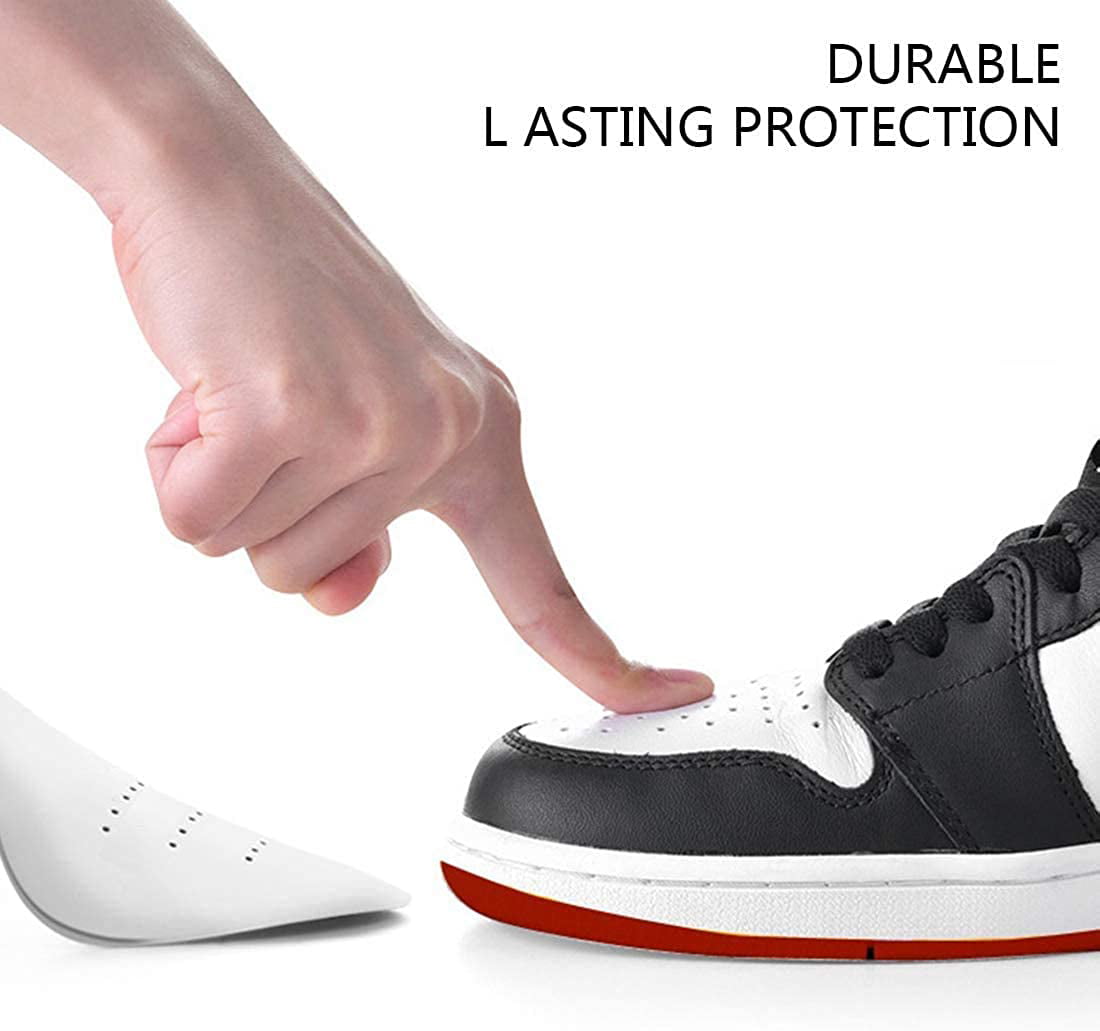 White Healifty Shoes Shield Anti-crease Anti-wrinkle Prevent Front Creases Shoes Protector Toe Box Crease Preventers for Running Casual Shoes Size S 2 Pairs 