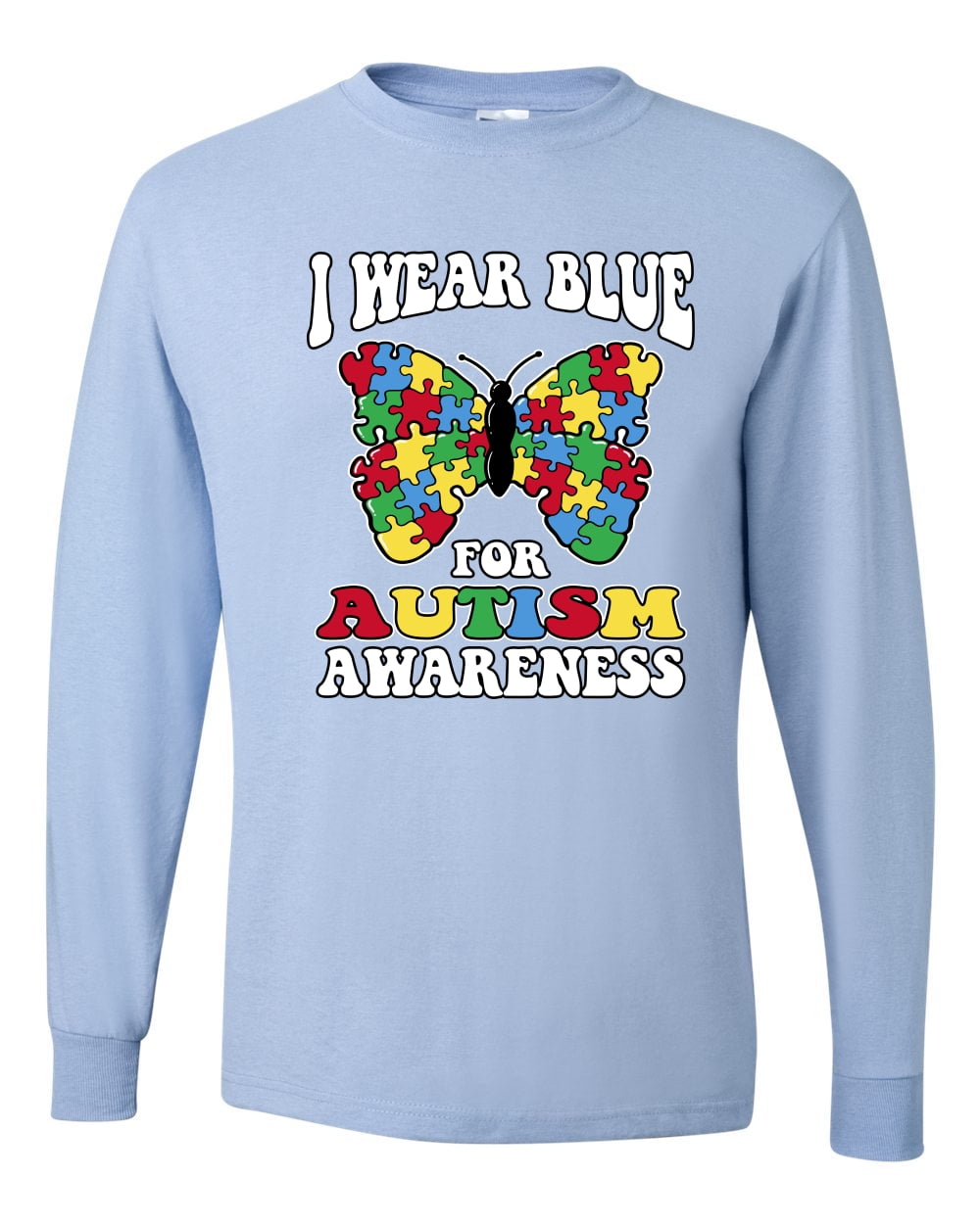 Wild Bobby I Wear Blue for Autism Awareness Men Long Sleeve Shirt