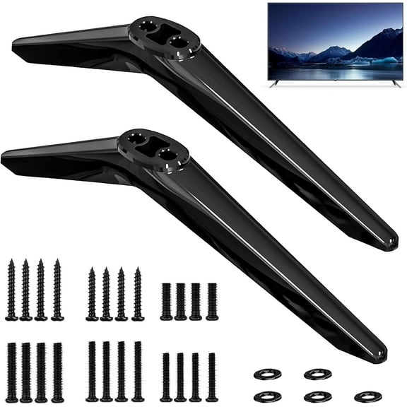 SONGAUN TV Stand Base Pedestal Feet for TCL 32 40 49 50 55 Inch Television Feet Compatible with Roku/Sharp/Samsung/Hisense/Roku Universal TV Base Pedestal Feet with Screws Anti-Scratch Pad Easy