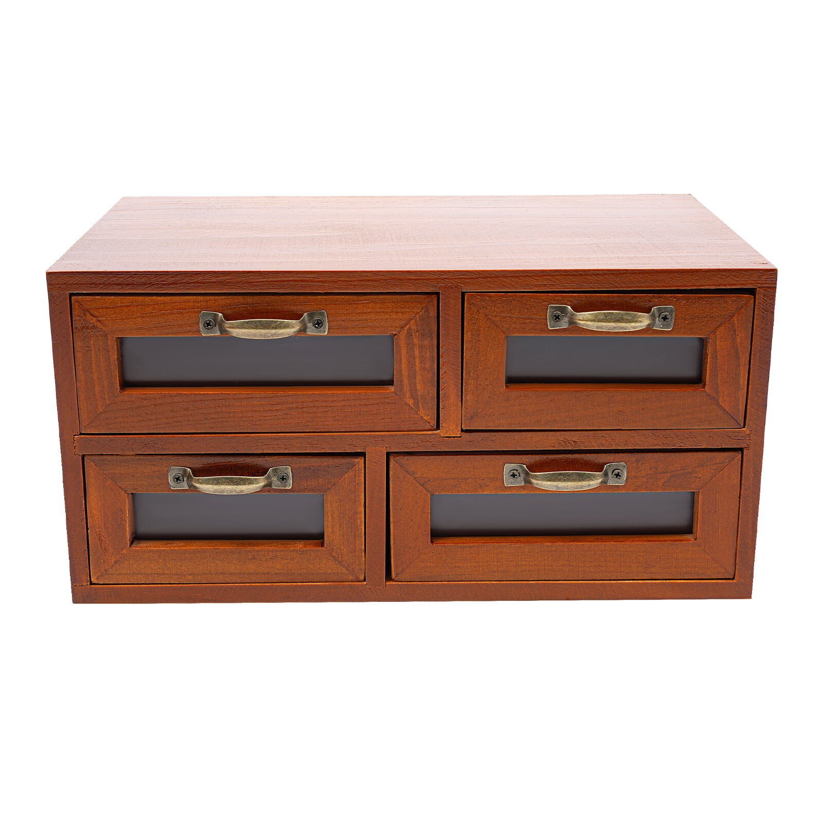 Vintage Small Wooden Desktop Storage Box Drawer Display Shelf Organizer Craft for Bedroom, Living Room