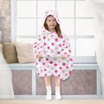 thumbnail image 7 of FORMRS Wearable Blanket Hoodie with Sleeves for Kids Cozy Flannel Sweatshirt, Purple Polka Dots, 7 of 7