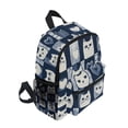 thumbnail image 2 of FORMRS School Backpack with Front Zippered Pocket 12" Student Travel Daypack, Blue Cats and Hearts, 2 of 6