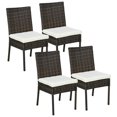 thumbnail image 2 of Topcobe 4 PE Rattan Outdoor Dining Chairs with Cushions, Patio Wicker Dining Chairs with Backrest, Indoor Modern Furniture for Dining Room, White, 2 of 11