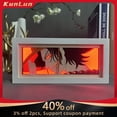 thumbnail image 2 of Periféricos de anime One Piece, figura de Zoro, luz LED, papel cortado, caja de sombras, figuras de Luffy, caja de luz, adornos de escritorio, juguetes, regalos de cumpleaños, 2 of 5