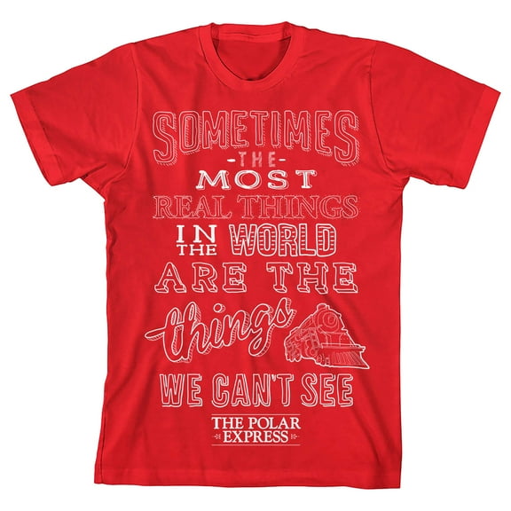 Polar Express The Things We Can't See Boys Red T-shirt-Large