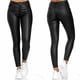 thumbnail image 2 of Pantalones deportivos de cintura alta para mujer: color liso, detalle de botones, poliéster; leggings para entrenar/adelgazar, 2 of 8