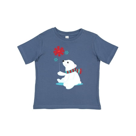 

Inktastic Polar Bear Bear with Scarf Cute Bear Snowflakes Gift Toddler Boy or Toddler Girl T-Shirt