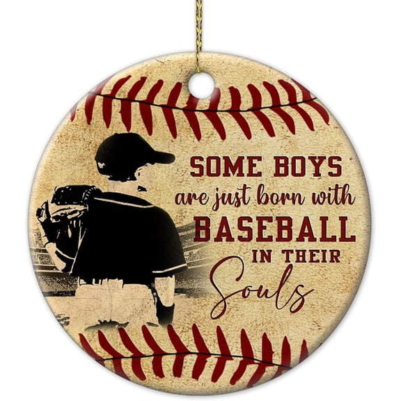 Hyturlte Baseball Ornament 2025 – Boys Baseball Christmas Ornament for Tree – Baseball Player Ceramic Ornament, Cute Baseball Gifts for Teen Boys, Kids, Christmas Decoration Idea for Baseball Lovers