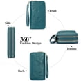 thumbnail image 5 of FALAN MULE Women's Wallet Large Capacity Double Zip Ladies Card Phone Holder RFID Blocking Wristlet Leather, 5 of 8