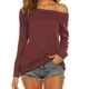 thumbnail image 3 of Blusa elegante de manga larga con hombros descubiertos, elástica, holgada, para uso diario, fiesta y trabajo, talla M, 3 of 6