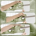 thumbnail image 3 of Sage Green Farmhouse Shower Curtain with Snap-in Liner, No Hooks Needed,with Magnets,with Tassels,Water Repellent&Machine Washable,71x86Inch, 3 of 10
