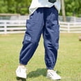 thumbnail image 7 of Gibobby Boys Pants Boys Cargo Pants School Chino Pants 2T 3T 4T 5T 6T 7T Kids Drawstring Elastic Waist Pull On Jogger Pants With Pockets Toddler Boys Winter Pants(5-6 Years,Blue), 7 of 7