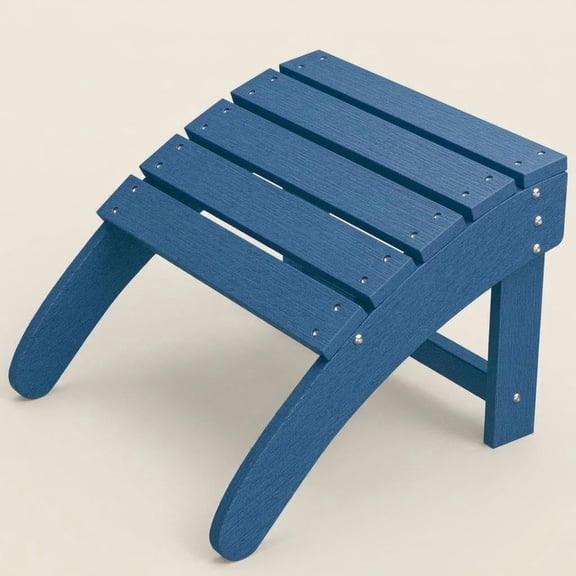 Weather-Resistant HDPE Adirondack Ottoman Footrest, Outdoor Patio Footstool for Adirondack Chair, Durable Resin Easy-Clean Footrest for Porch Poolside Lawn Backyard