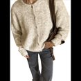 thumbnail image 1 of Suéteres Tipo Cárdigan con Botones para Mujer, de Larga, Cuello Redondo, de Punto Suave y Holgado, para Otoño. Caqui L, 1 of 7