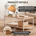 thumbnail image 4 of SuperDeal 39in Coffee Table 2-Tier Minimalist Center Table with Storage Open Shelf for Small Spaces, Home, Living Room, Apartment, Natural, 4 of 10