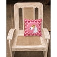 thumbnail image 2 of Hearts Love and Valentine's Day Dog Portrait Fabric Decorative Pillow, 2 of 4