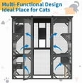thumbnail image 5 of Large Walk-in Window Waterproof Roof Outdoor Catio with Platforms & Hammock, Grey, 5 of 7