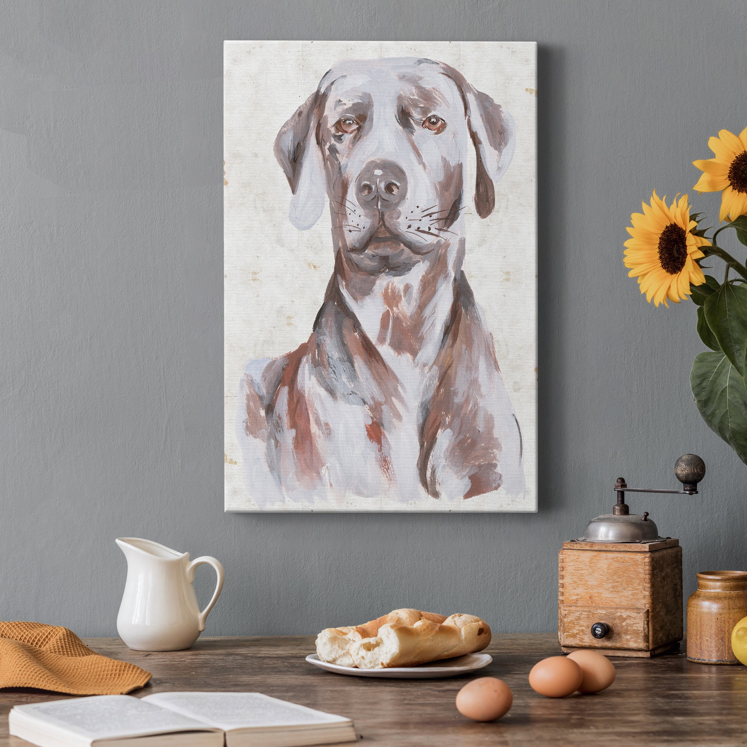 Sitting Dog I Premium Gallery Wrapped Canvas - Ready to Hang