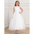thumbnail image 3 of TTAO First Communion Dress for Girls Wedding Sleeveless White Lace Tulle A Line Flower Girl Dress White 12, 3 of 7